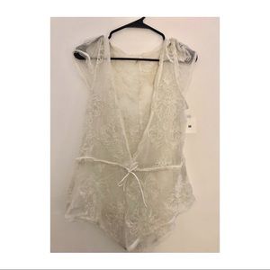 UO Sheer Embroidered Romper